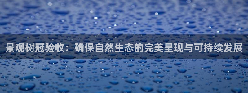 新宝gg登陆：景观树冠验收：确保自然生态的完美呈现与可持续发展